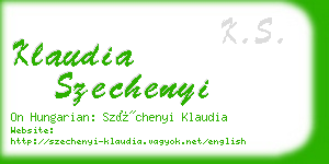 klaudia szechenyi business card